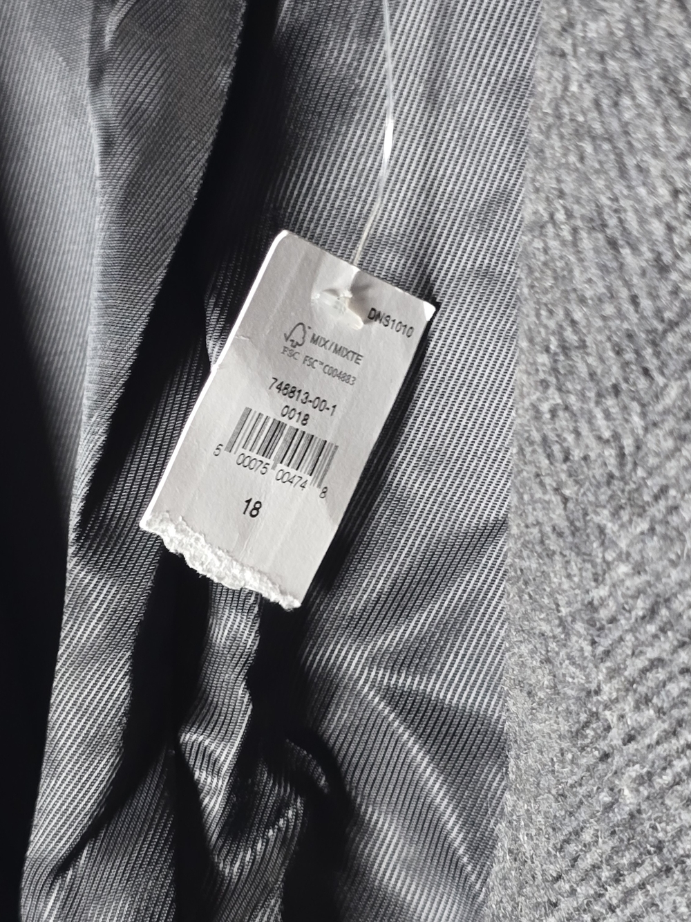 NWT Banana Republic Gray Herringbone Wool Blazer Jacket Single Button, Sz 18 - Picture 4 of 8
